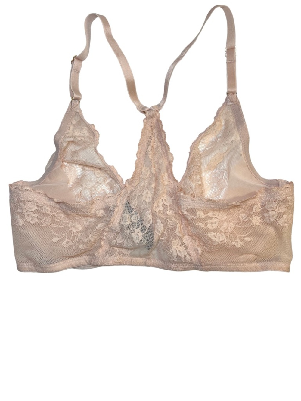Natori Blush Pink Lace Underwire Bra Front Closure, size 34C - Picture 2 of 7